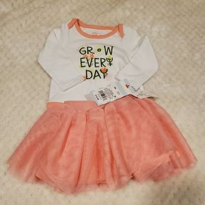 Girls Newborn Peach & White Tutu set sz NB- NWT